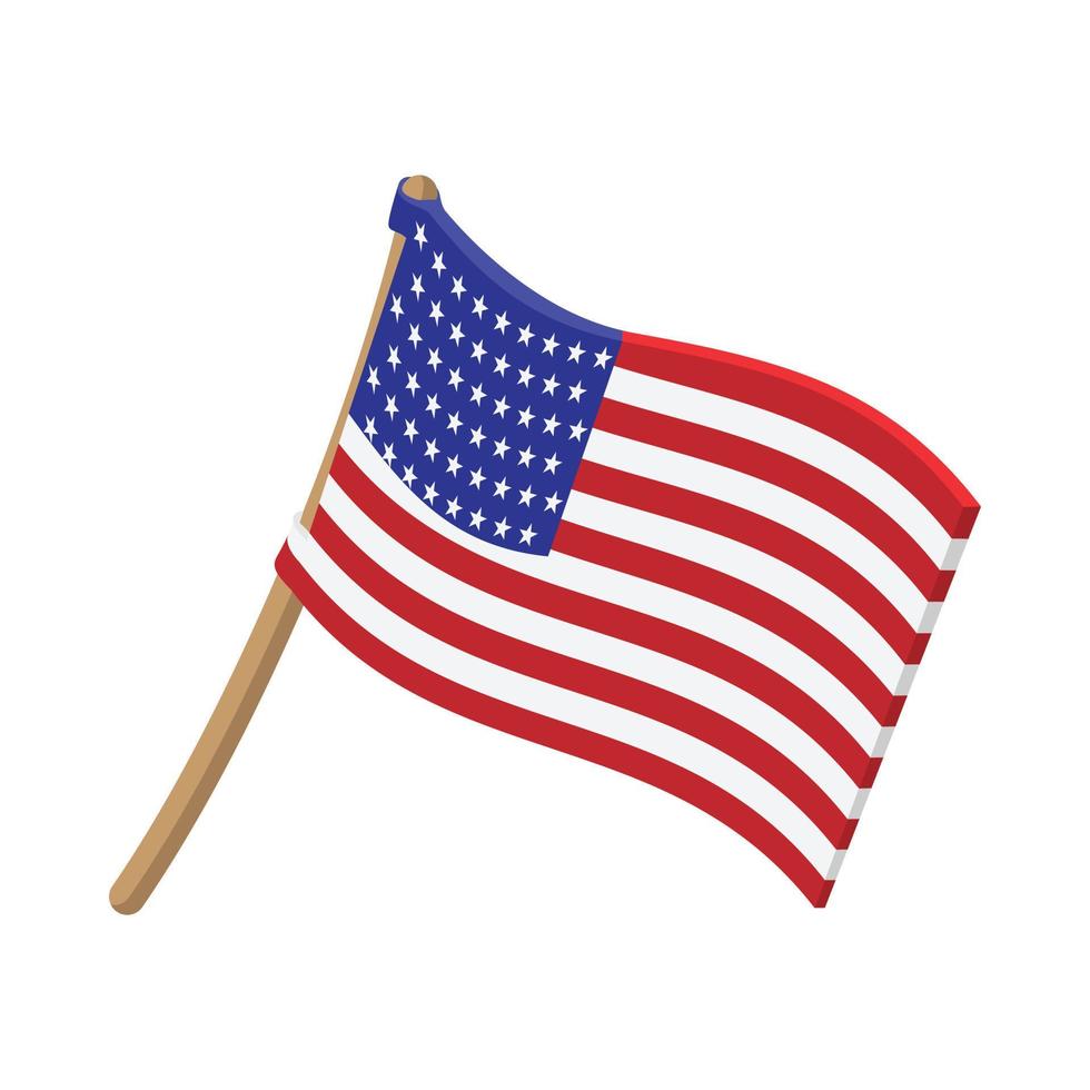 USA flag cartoon icon vector