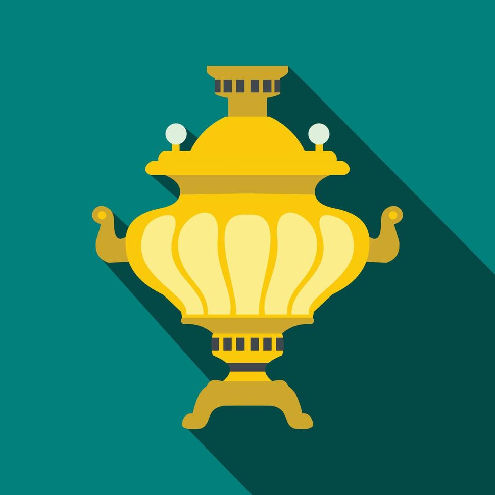 Samovar icon, flat style vector