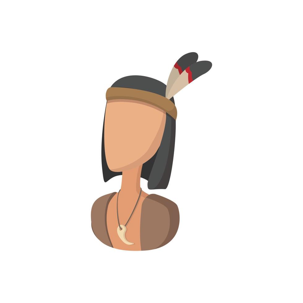 American indian icon, cartoon style vector