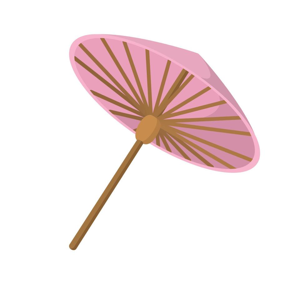 Pink umbrella, cartoon style vector
