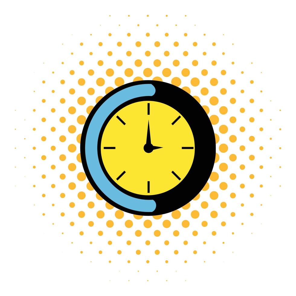 Clock icon, comics style vector
