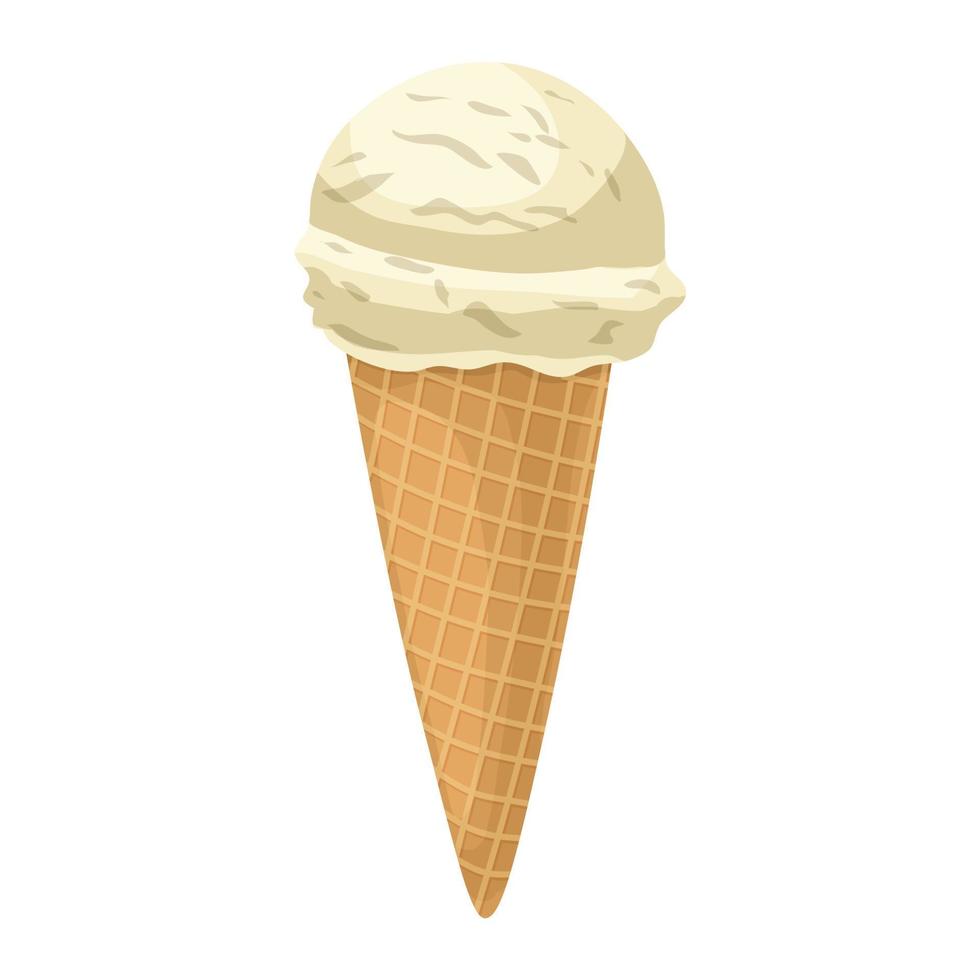 icono de helado de servicio suave, estilo de dibujos animados vector