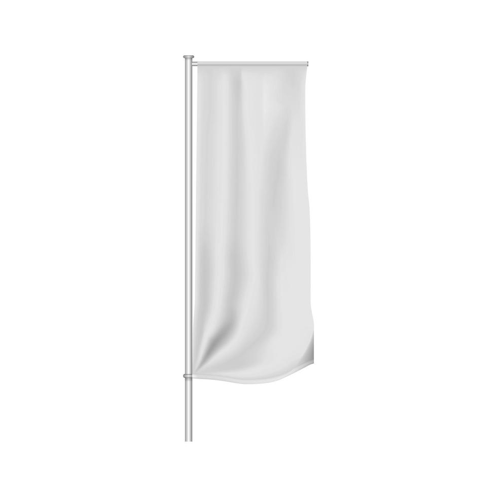 White flag waving on the wind vector