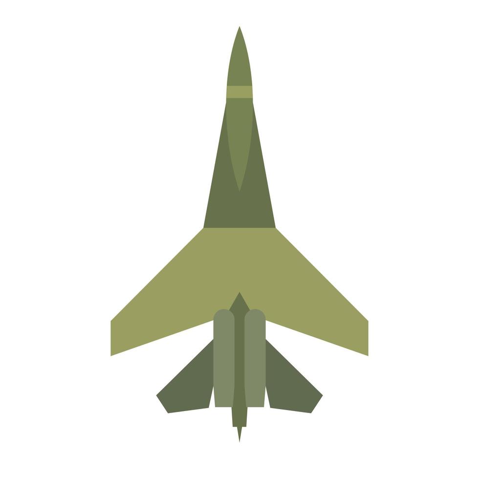 Flying jet fighter flat icon vector