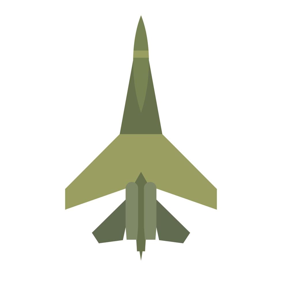 avión de combate volador icono plano vector