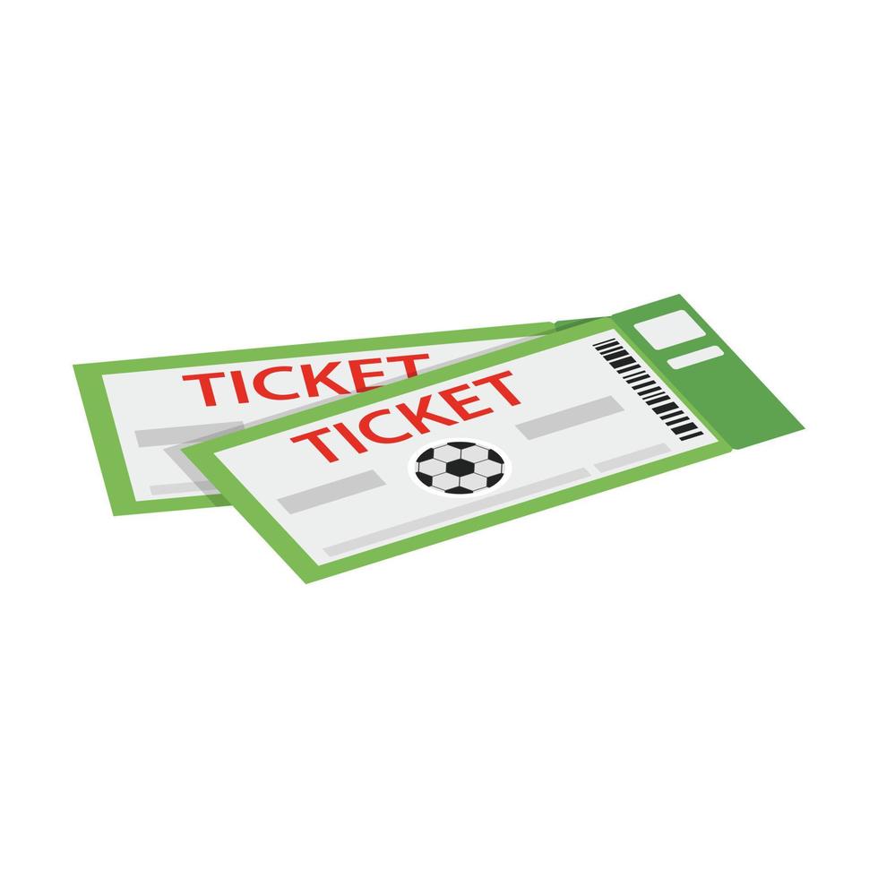 A pair of tickets for football isometric 3d icon vector