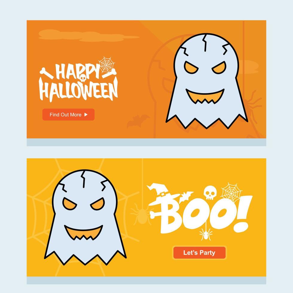diseño de invitación de halloween feliz con vector fantasma