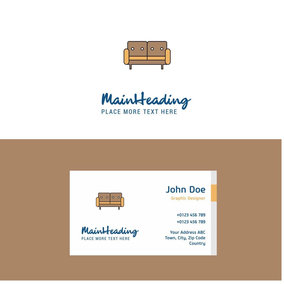 Flat Couch Logo and Visiting Card Template Busienss Concept Logo Design vector