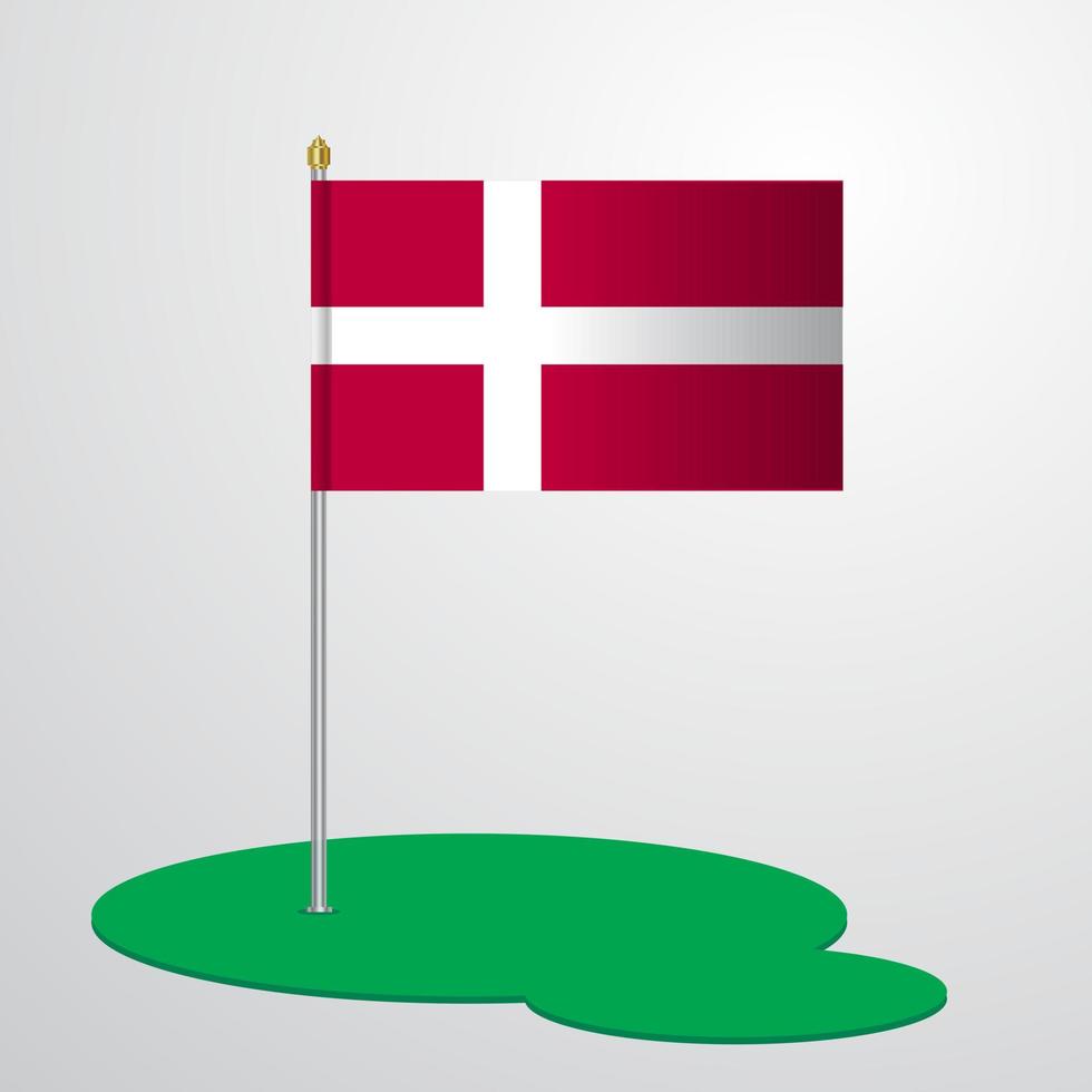 Denmark Flag Pole vector