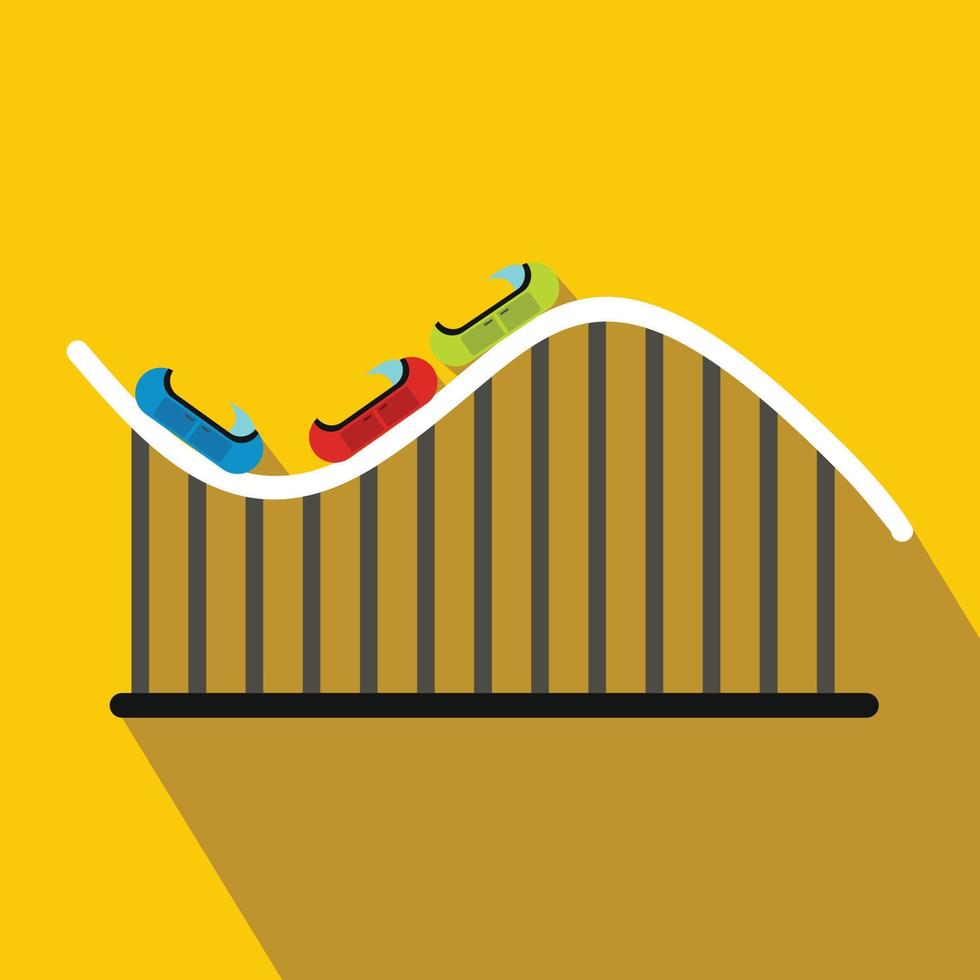 Roller coaster flat icon vector