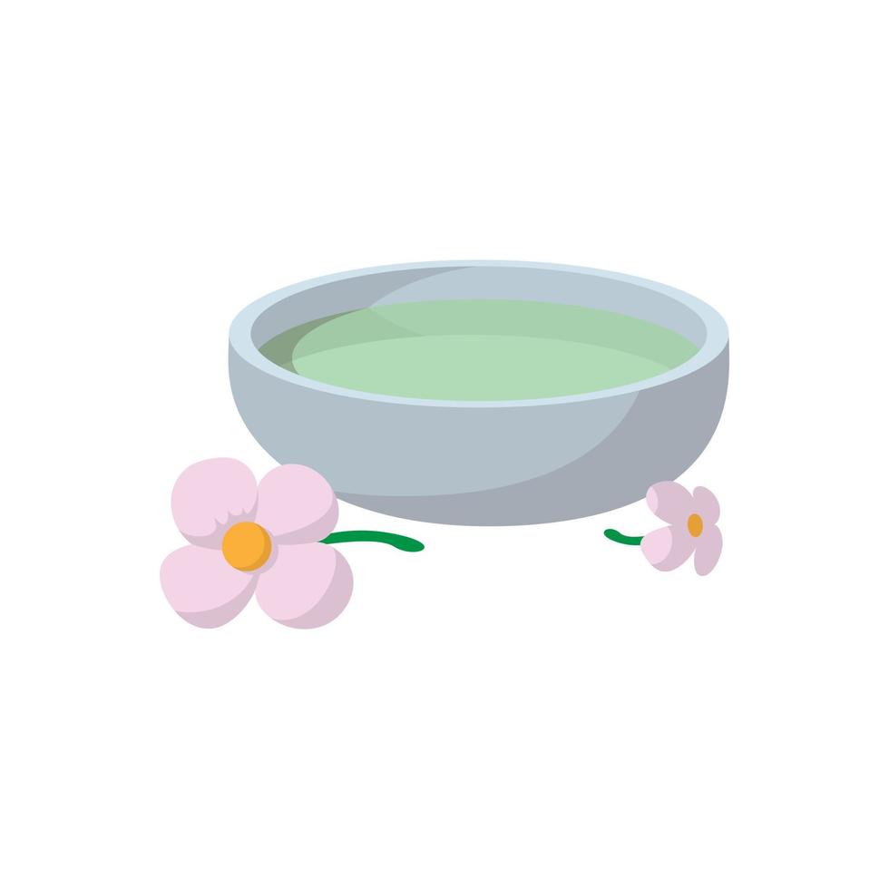 Bowl with spa liquid cartoon icon vector