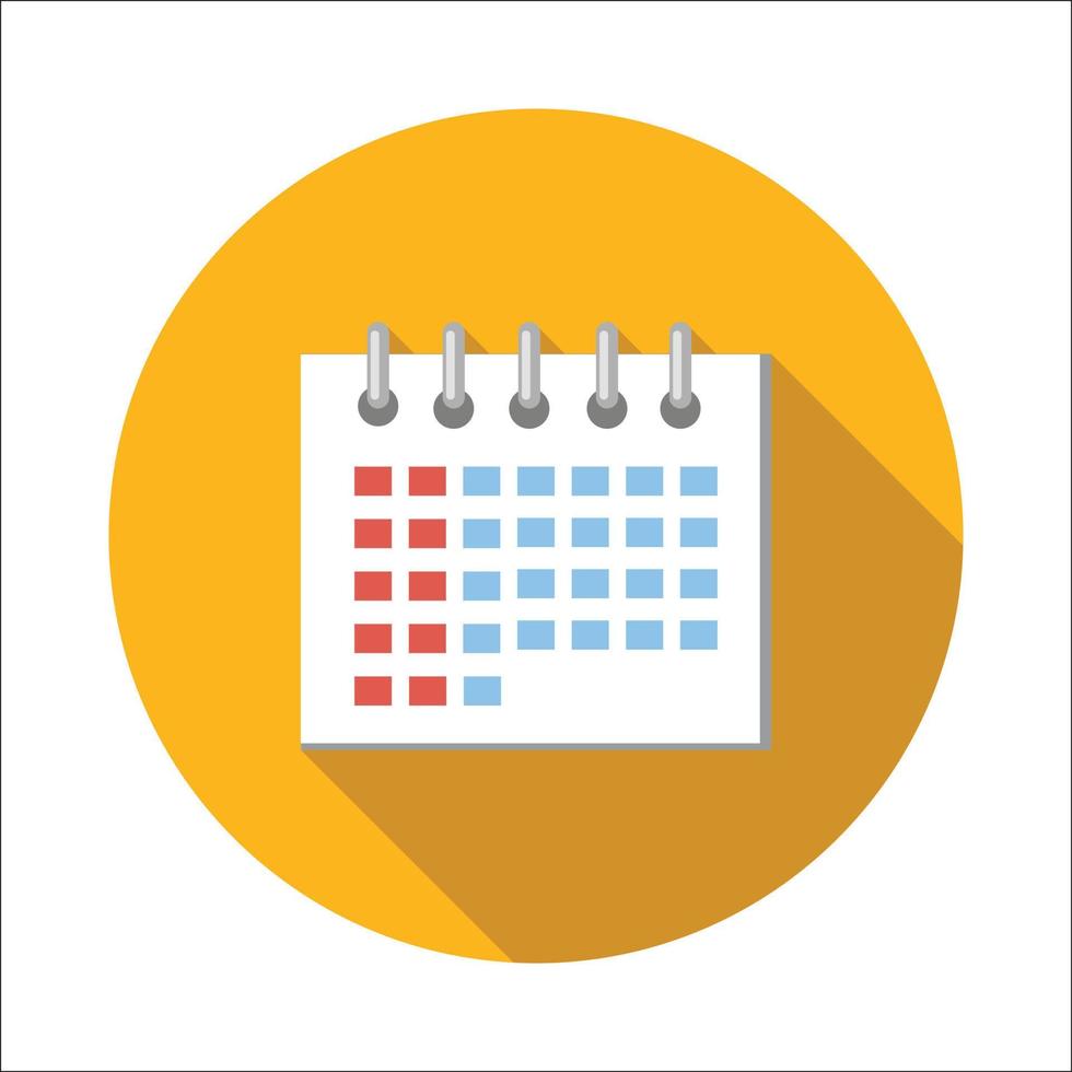 icono de calendario plano vector