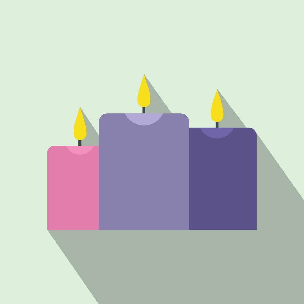 velas encendidas icono plano vector