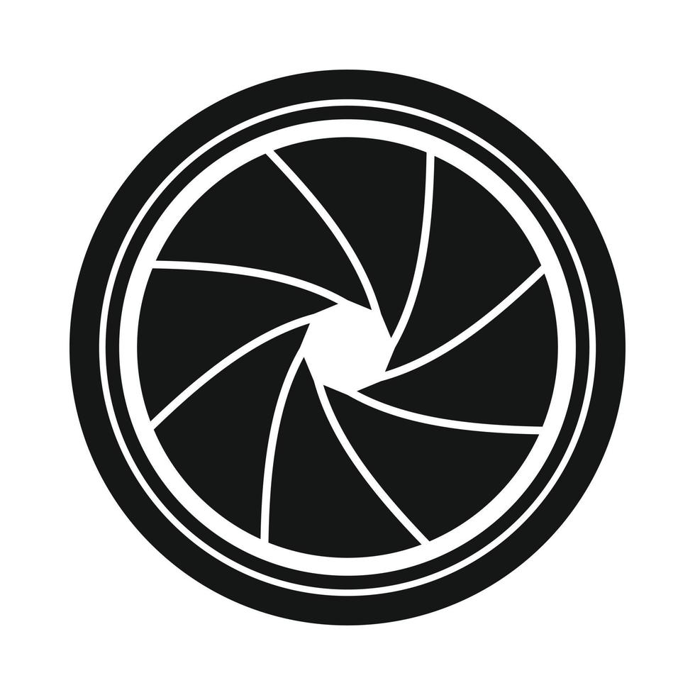 Camera shutter aperture icon, simple style vector