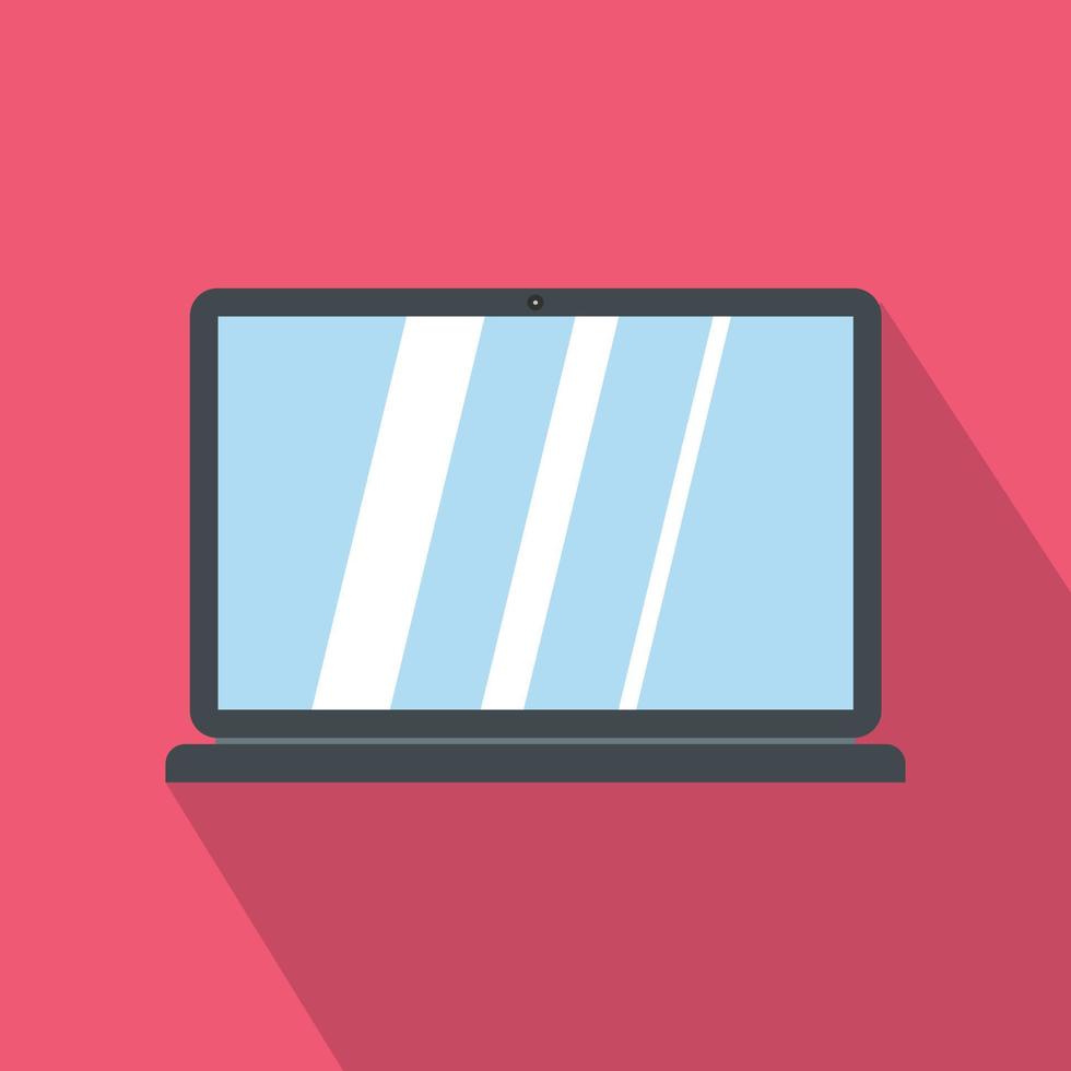 Laptop icon in cartoon style icon, flat style vector