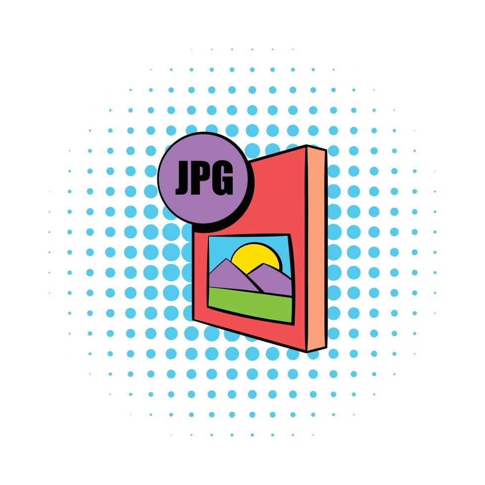 JPG file icon in comics style vector