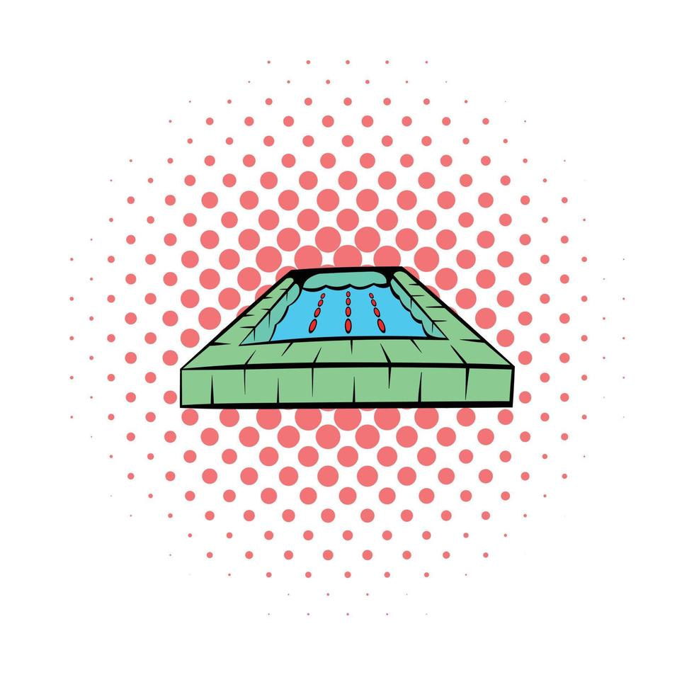Swimming pool icon, comics style vector