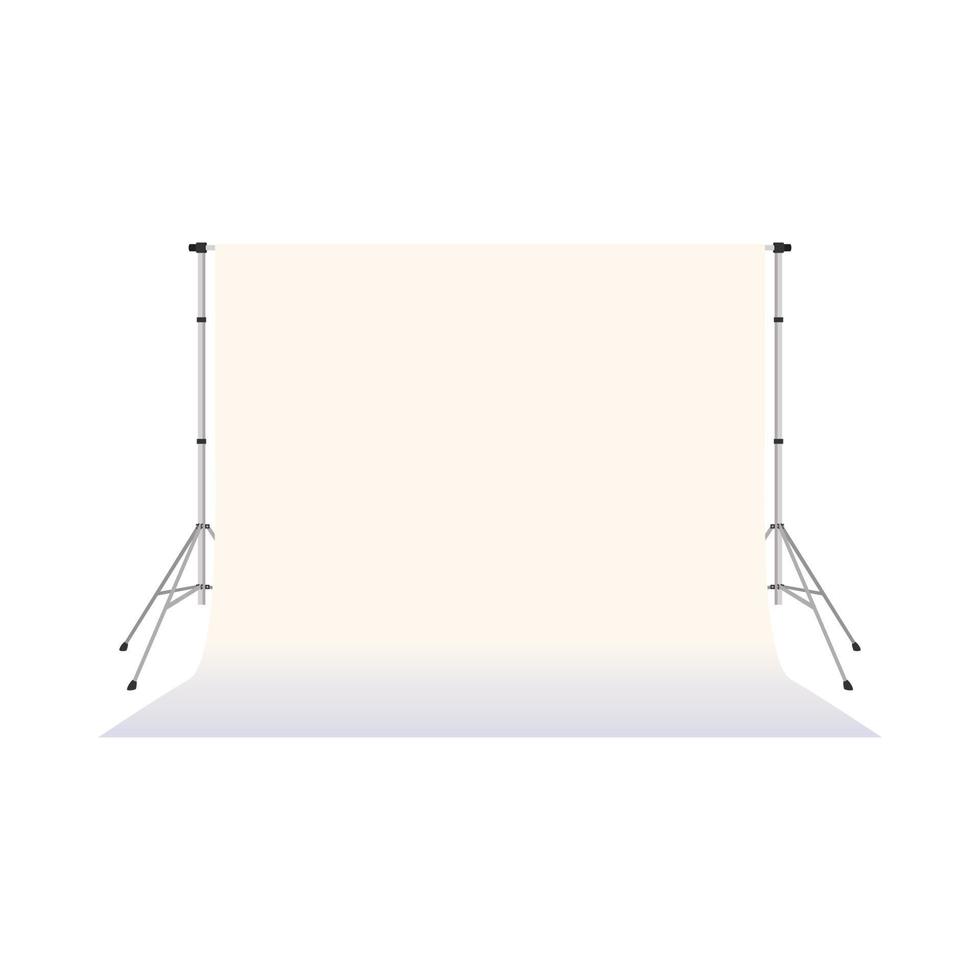 White paper studio backdrop icon, cartoon style vector
