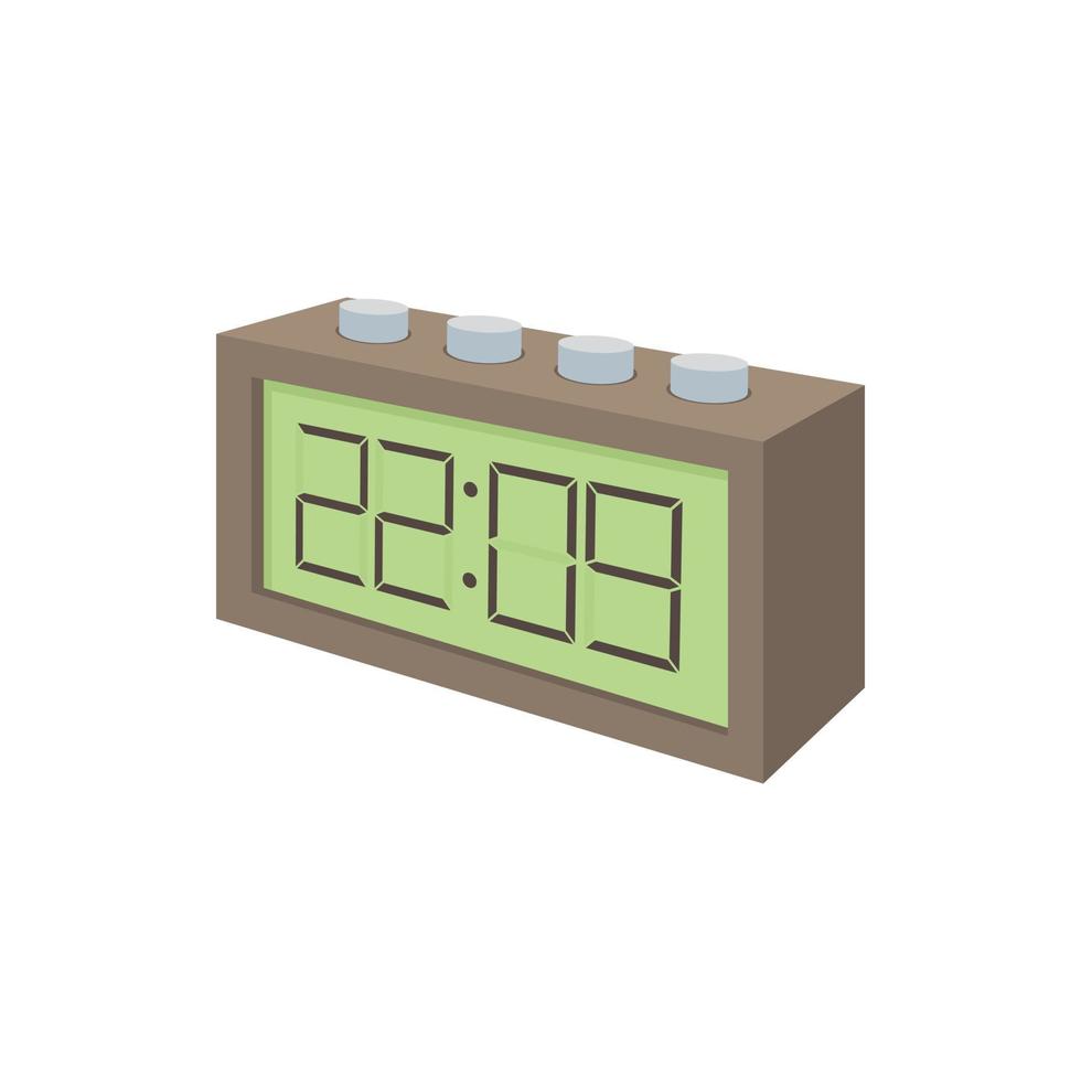 Digital table clock icon, cartoon style vector