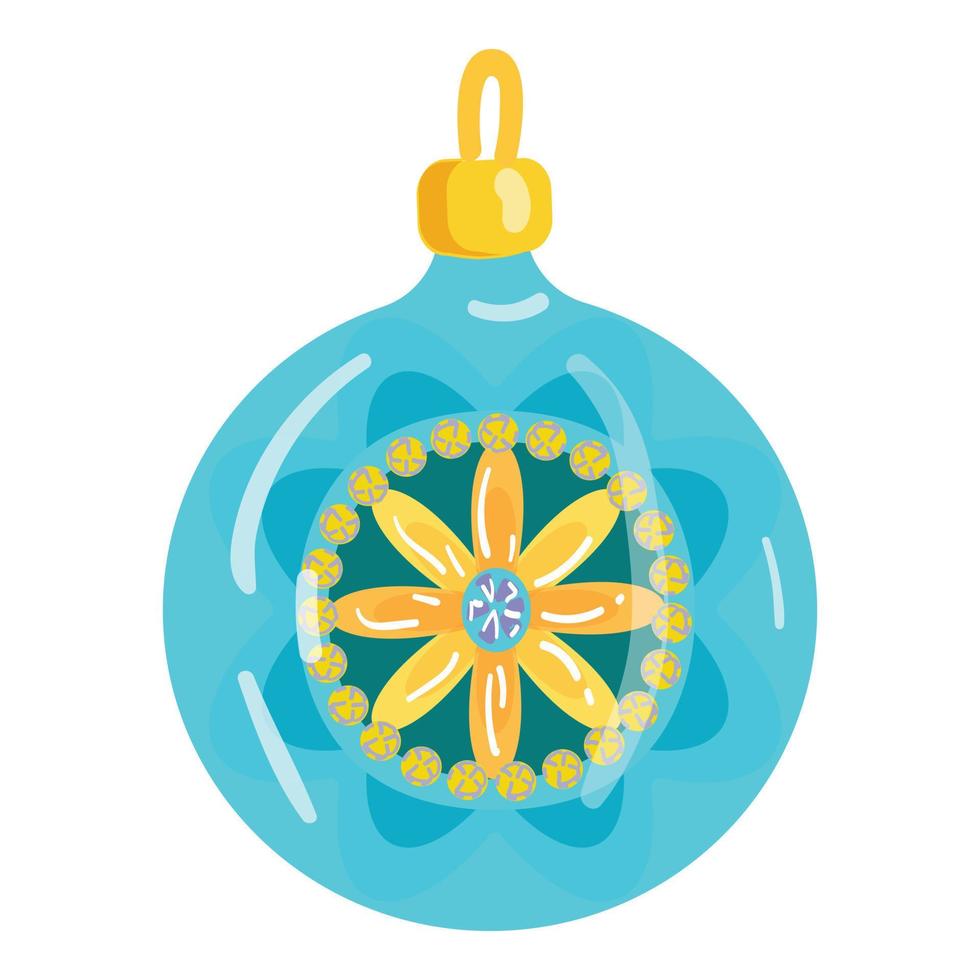 vector de dibujos animados de icono de bola de navidad aqua. árbol de juguete