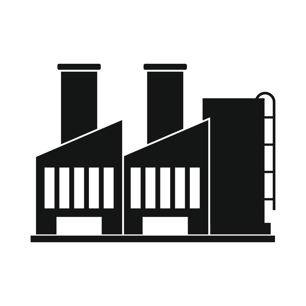 icono de edificio industrial de planta vector