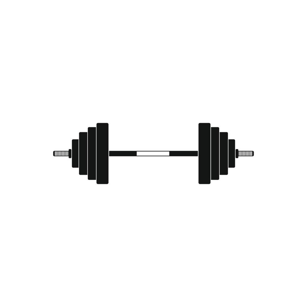 Barbell black simple icon vector