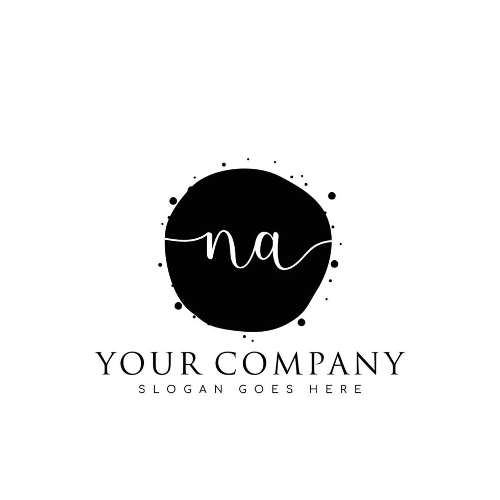 Initial NA beauty monogram and elegant logo design, handwriting logo of initial signature, wedding, fashion, floral and botanical with creative template. vector