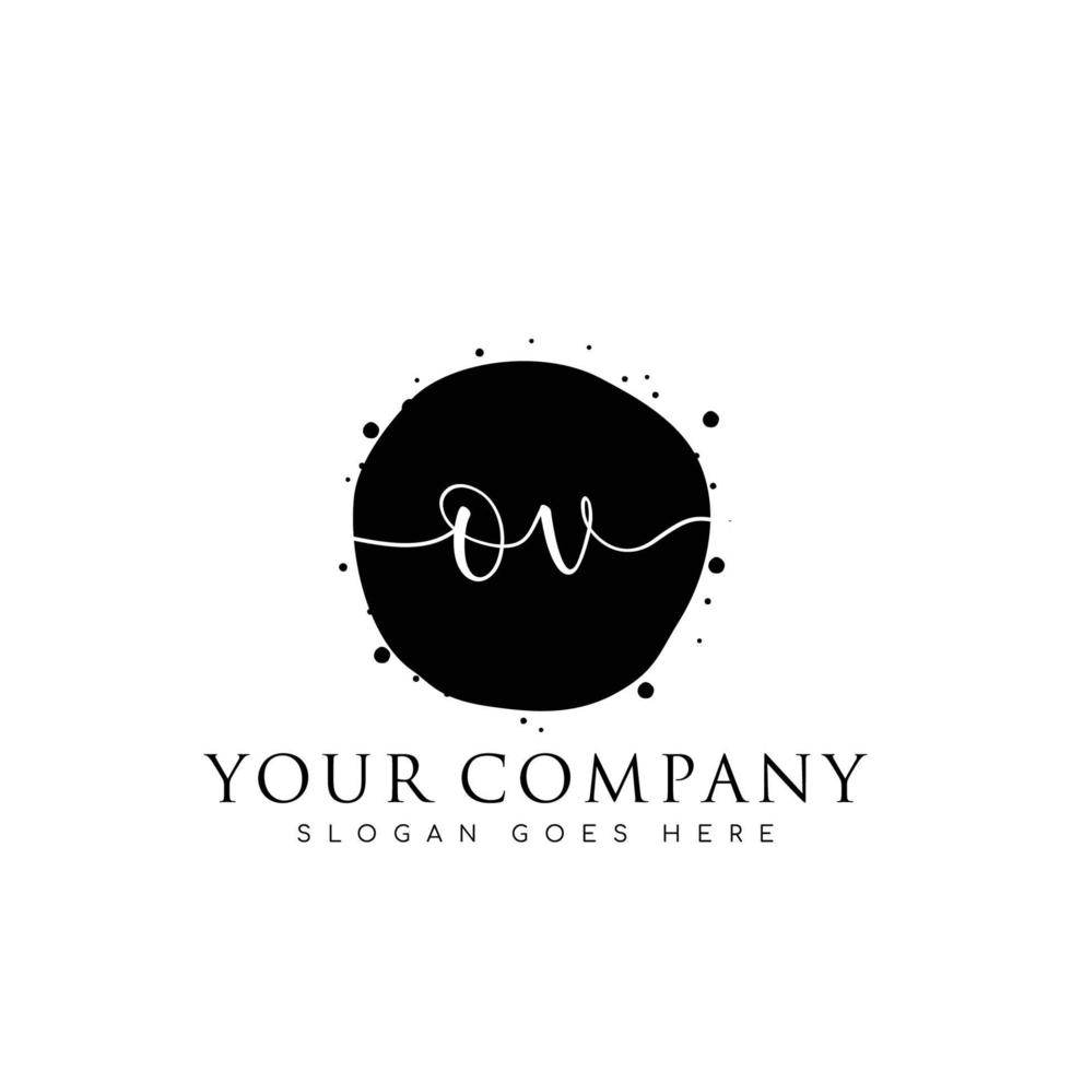 Initial OV beauty monogram and elegant logo design, handwriting logo of initial signature, wedding, fashion, floral and botanical with creative template. vector
