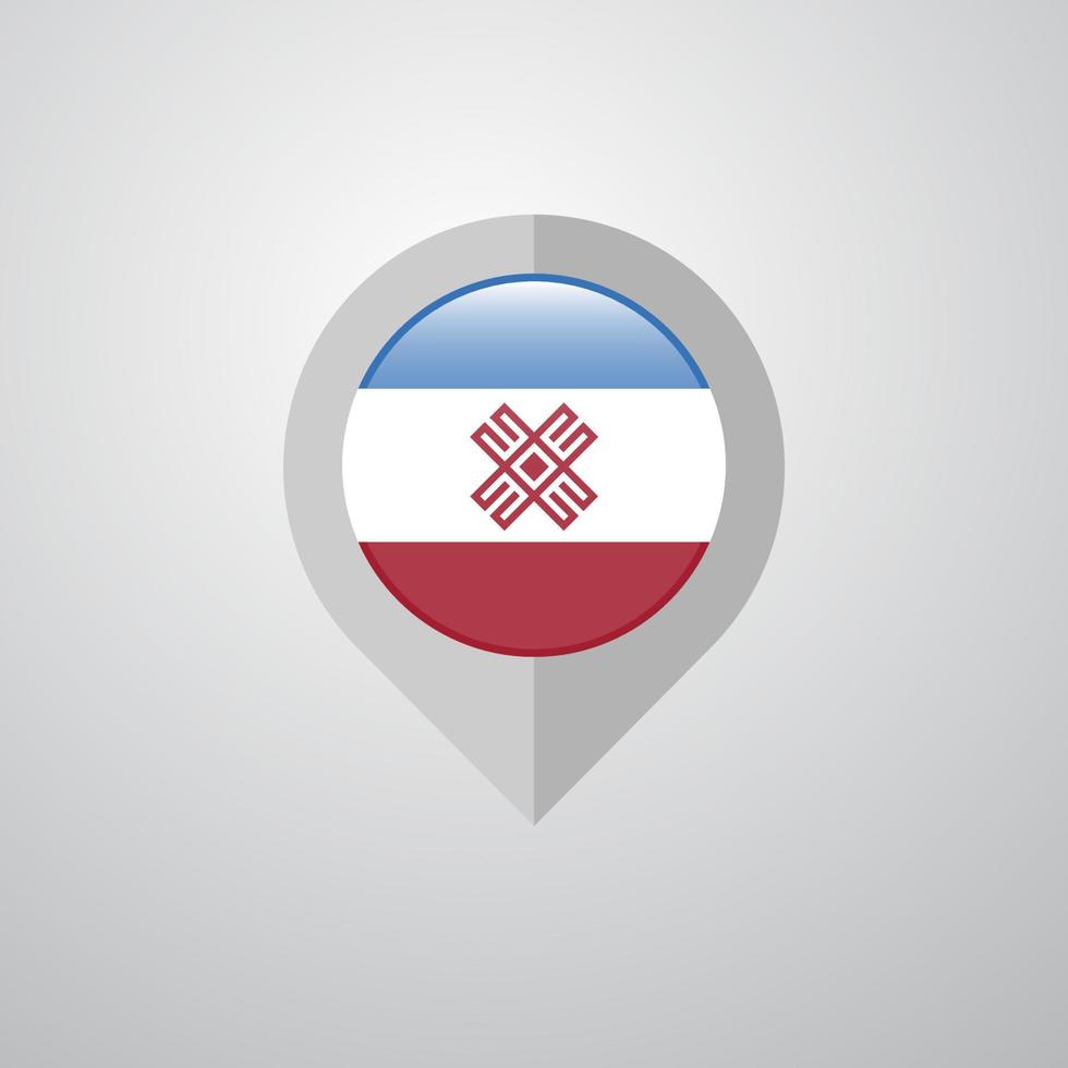 Map Navigation pointer with MariEl flag design vector