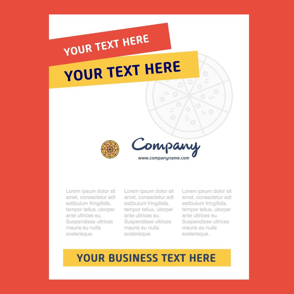 Pizza Title Page Design for Company profile annual report presentations leaflet Brochure Vector Background