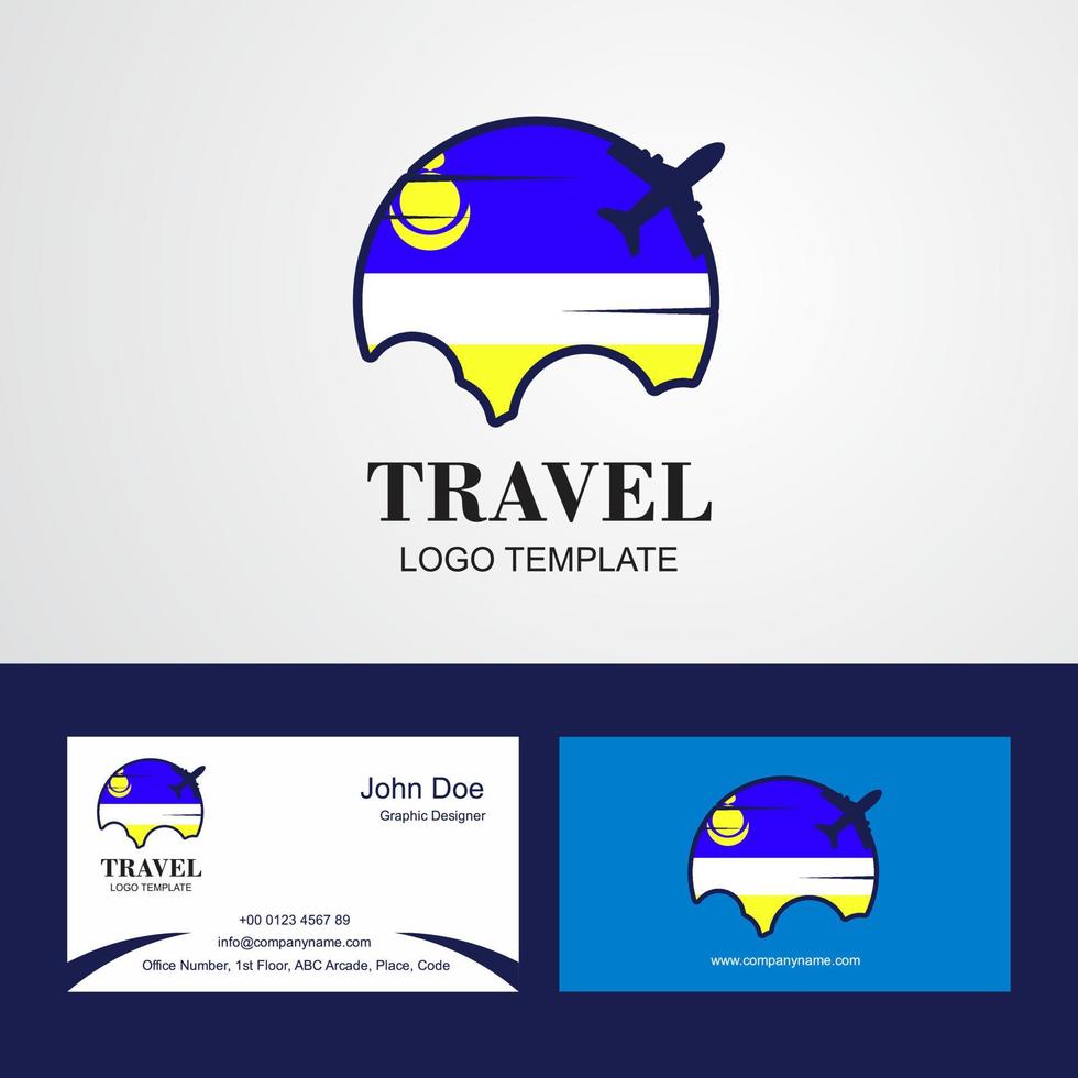 Travel Buryatia Flag Logo and Visiting Card Design vector