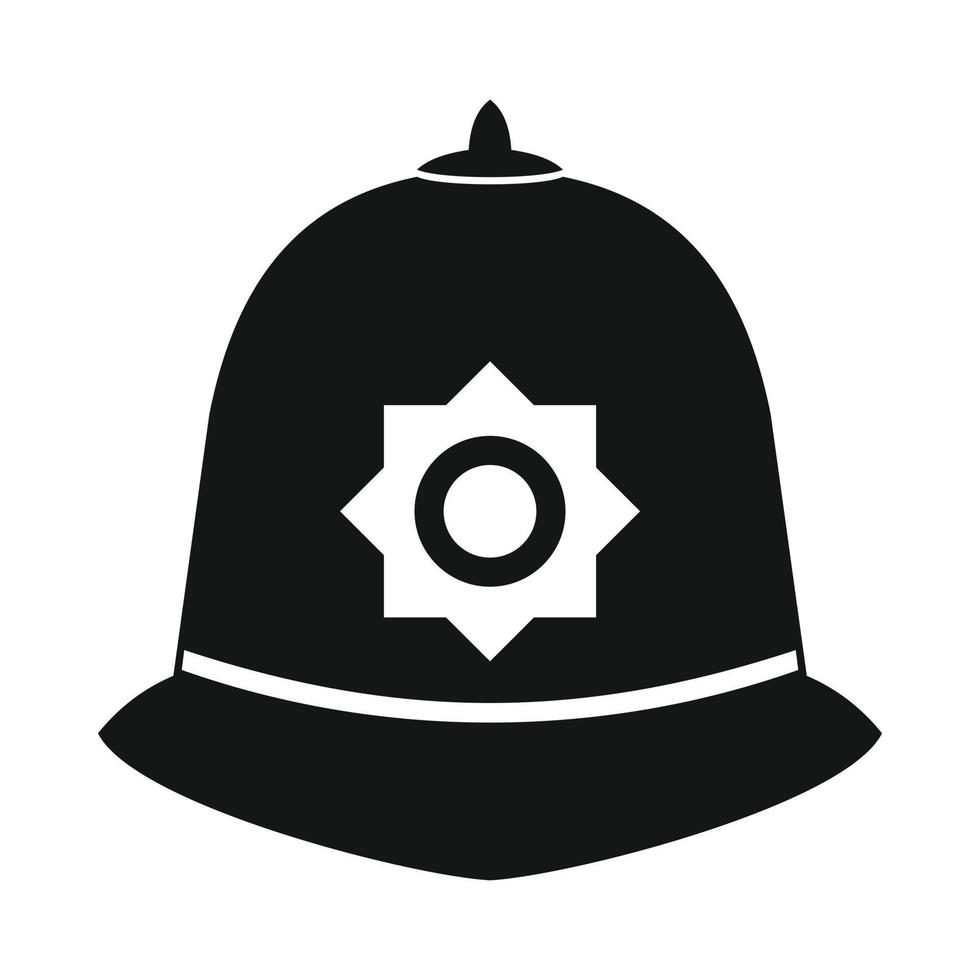 British police helmet icon, simple style vector