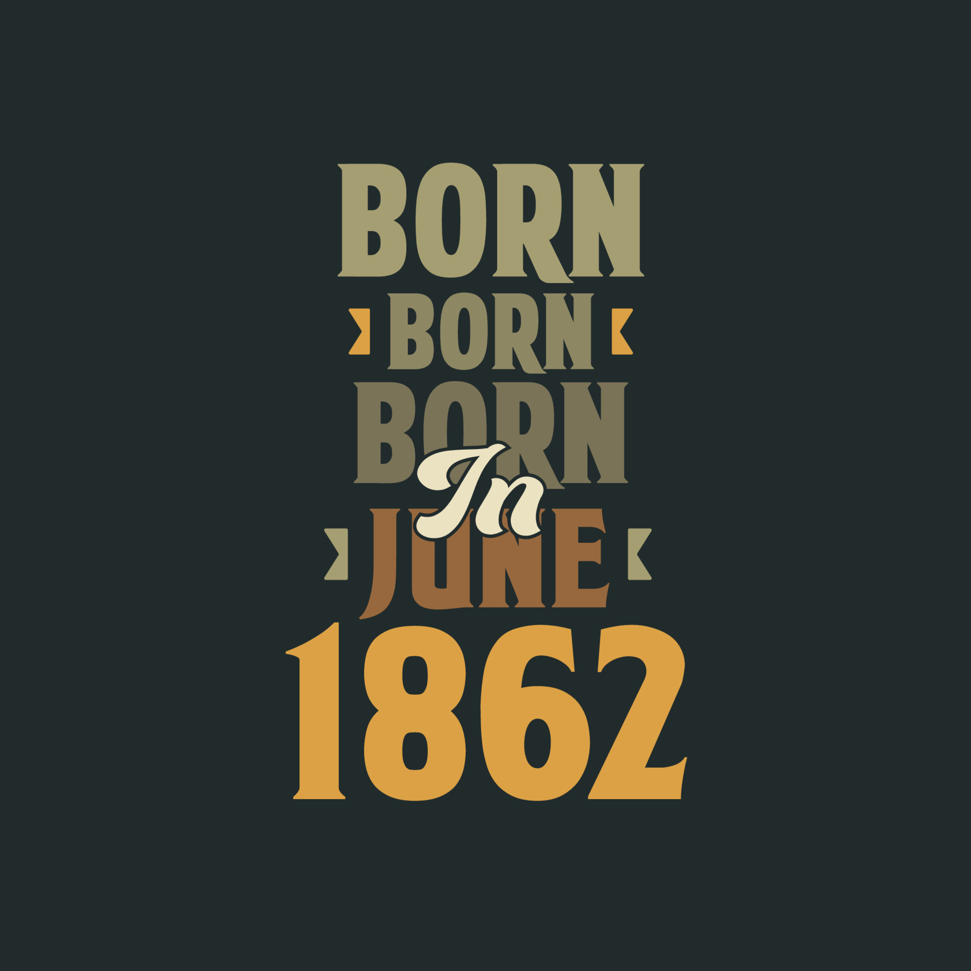 Born in June 1862 Birthday quote design for those born in June 1862