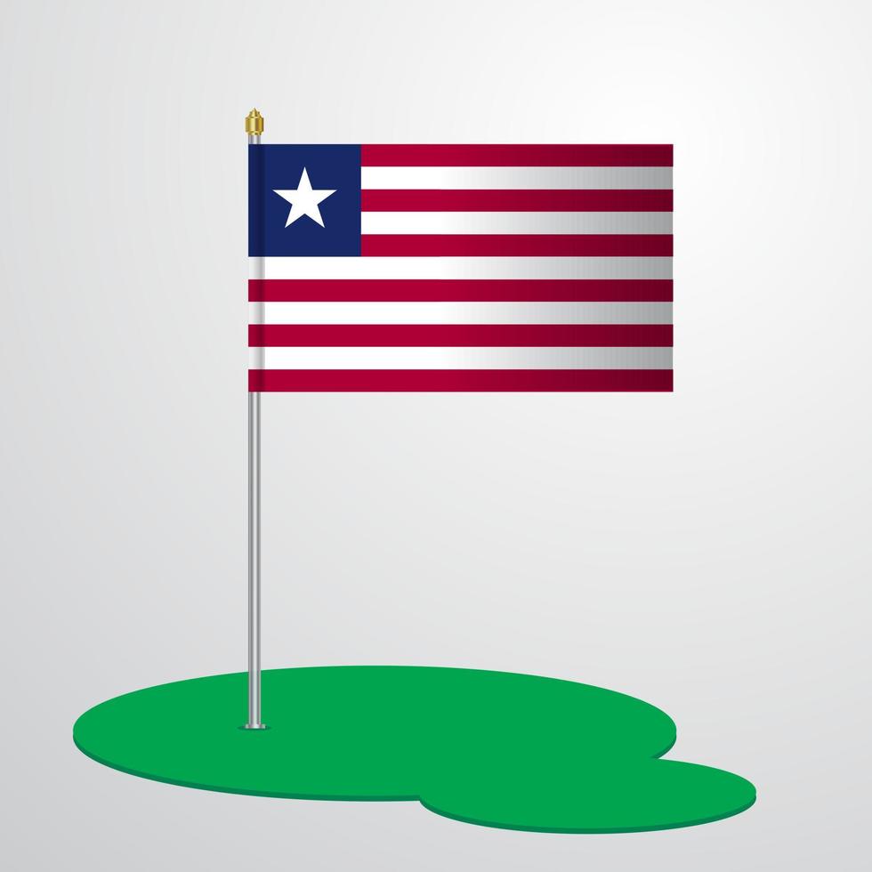 asta de la bandera de liberia vector