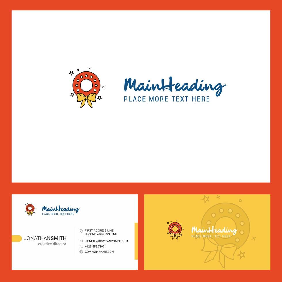diseño de logotipo de anillo de flores con eslogan diseño creativo de vector de plantilla de tarjeta de negocios frontal y posterior