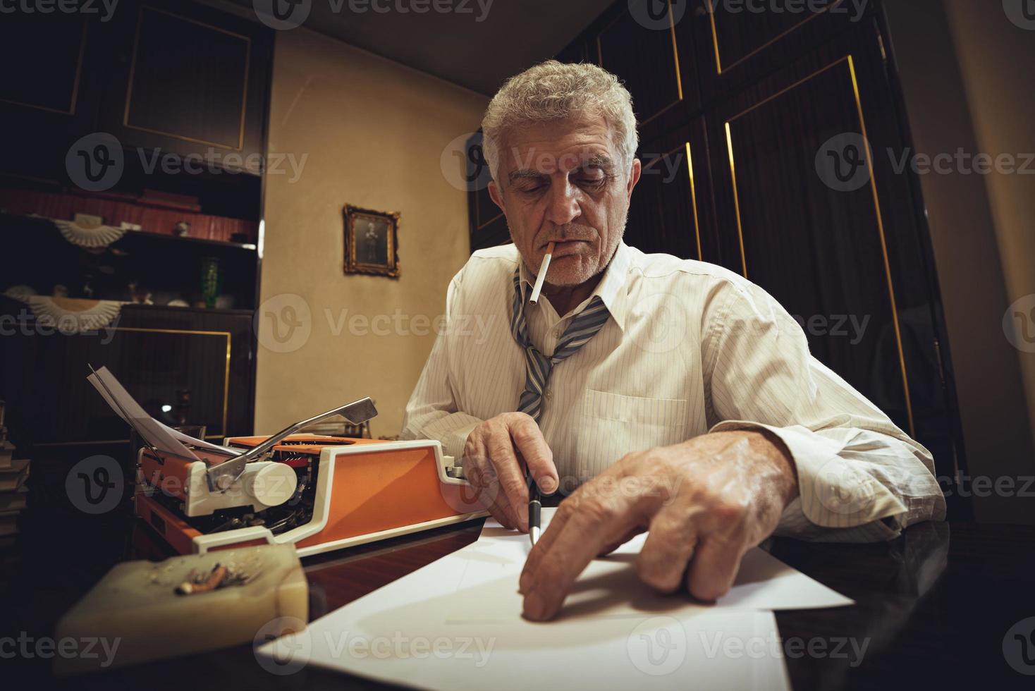 Retro Senior Man Writer photo
