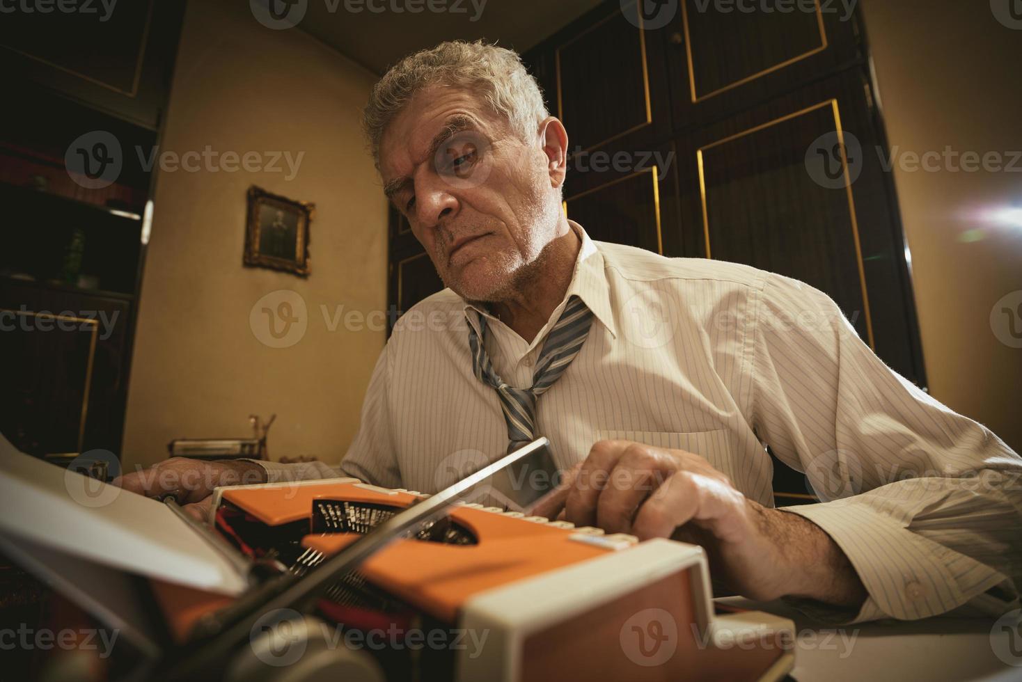 Retro Senior Man Writer photo