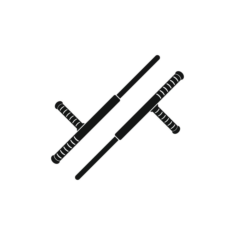 Tonfa weapon black simple icon vector