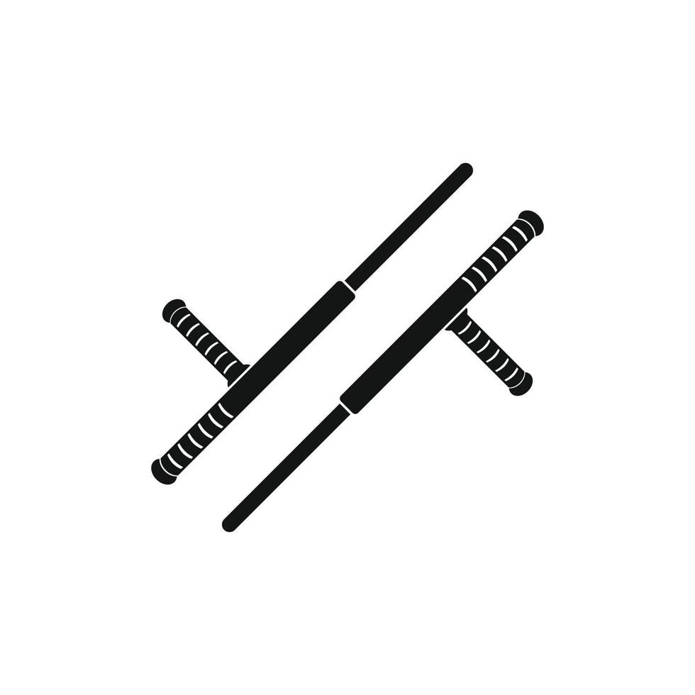 Tonfa weapon black simple icon vector