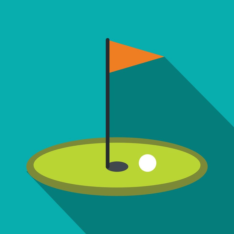 Golf flag flat icon vector