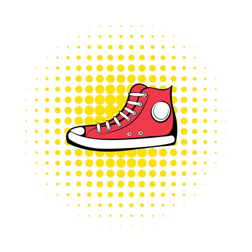 Red sneaker comics icon vector