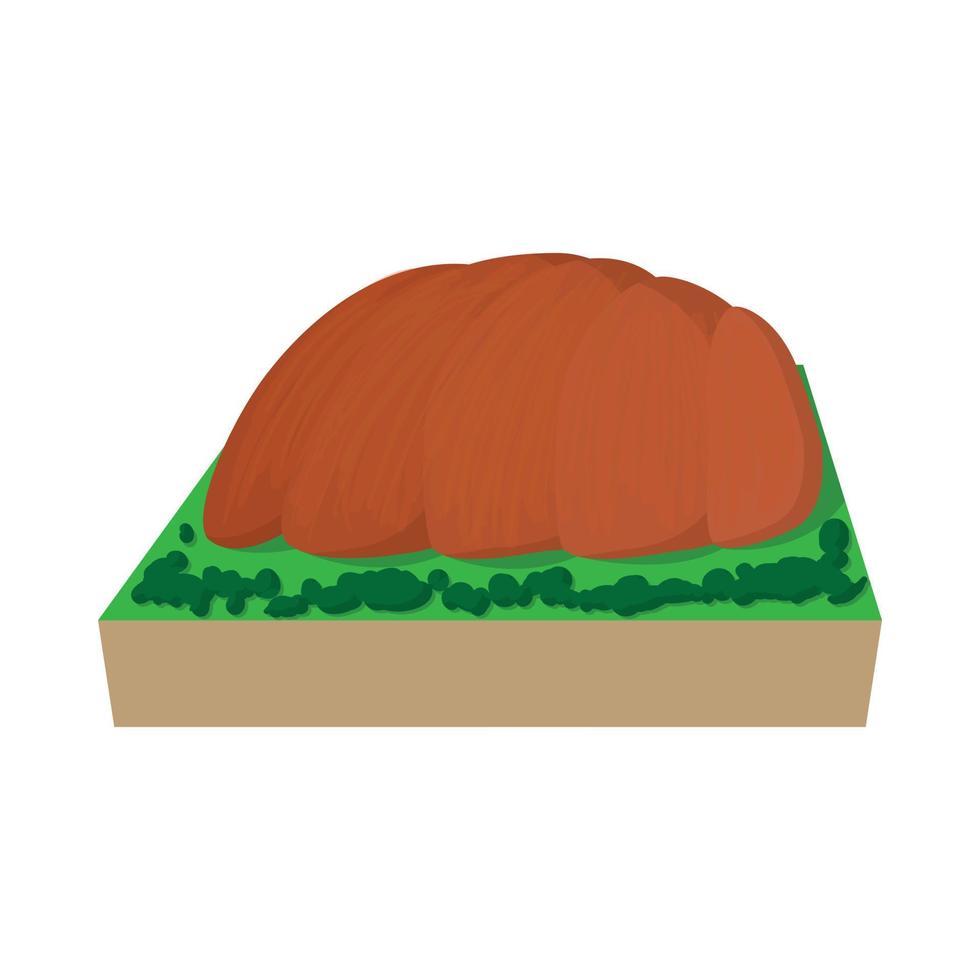 Ayers Rock, Australia icon, cartoon style vector