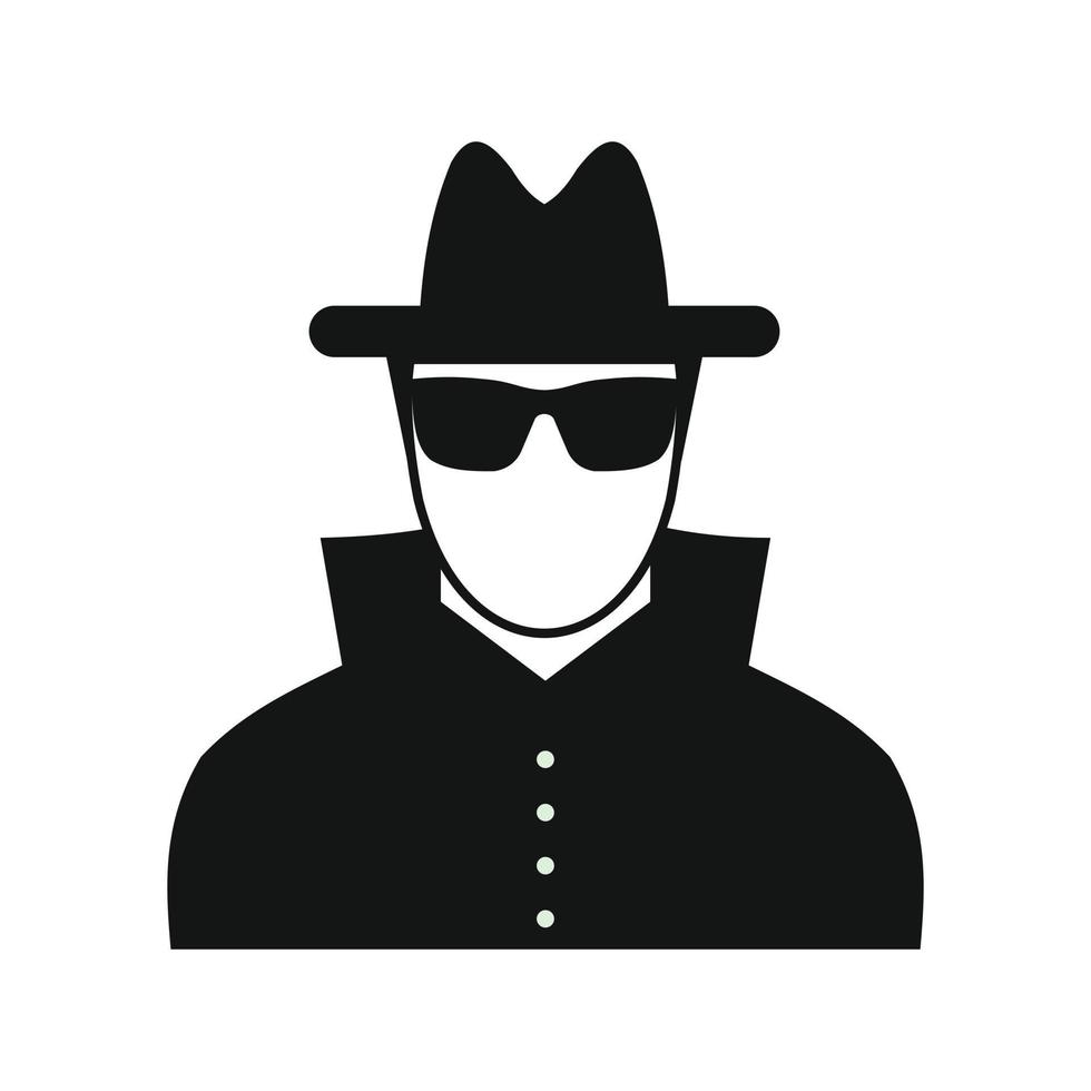 Man in black sunglasses and black hat vector