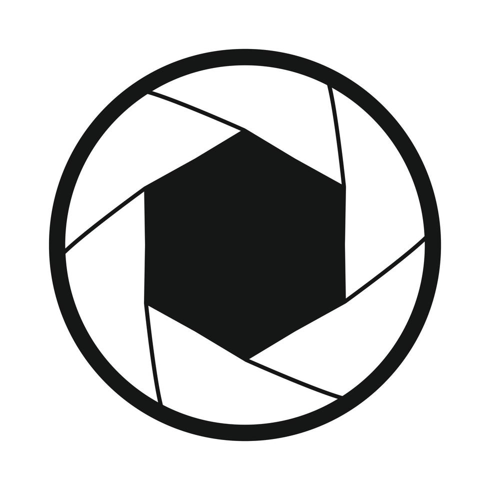 Camera shutter aperture icon, simple style vector