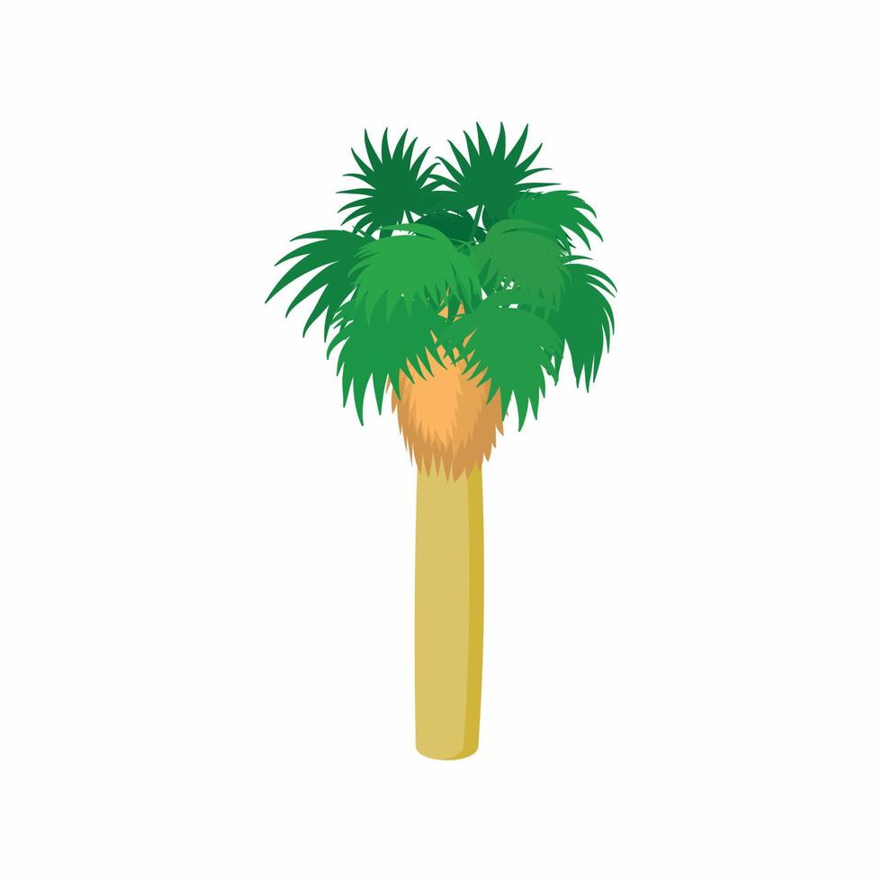 icono de palmera tropical, estilo de dibujos animados vector