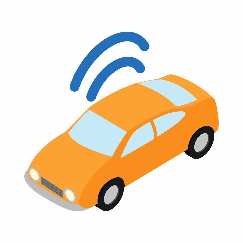 icono de wi-fi de coche, estilo 3d isométrico vector