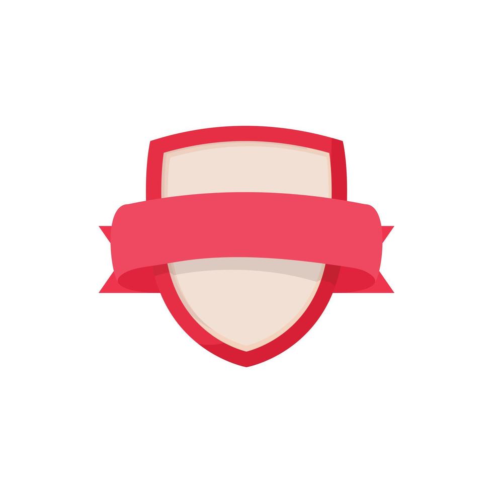 Shield with red ribbon and crown icon vector