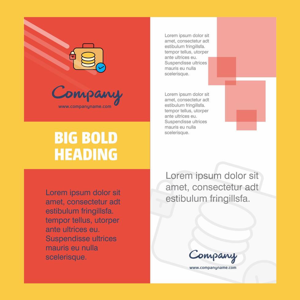 Database briefcase Company Brochure Title Page Design Company profile