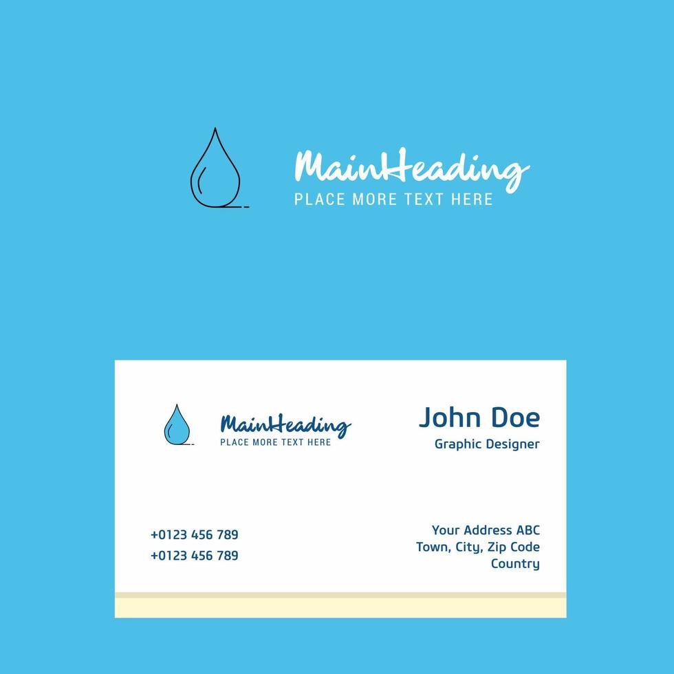 Water drop logo Design with business card template Elegant corporate identity Vector
