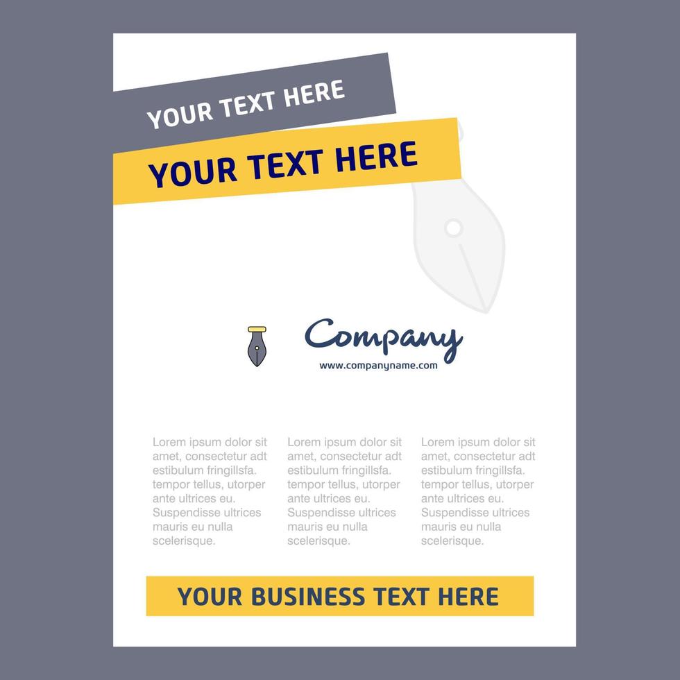 Pen Title Page Design for Company profile annual report presentations leaflet Brochure Vector Background